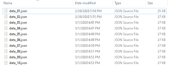 JSON data test files