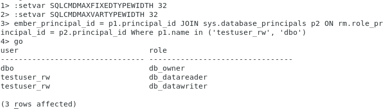 SQL Server - confirm role membership